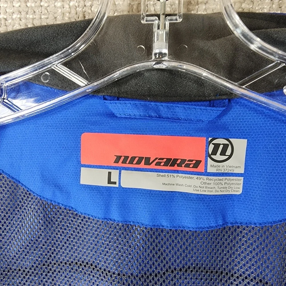 Novara Conversion Cycling Jacket to Vest Mens L Blue Zip Off‎ Sleeve Reflective